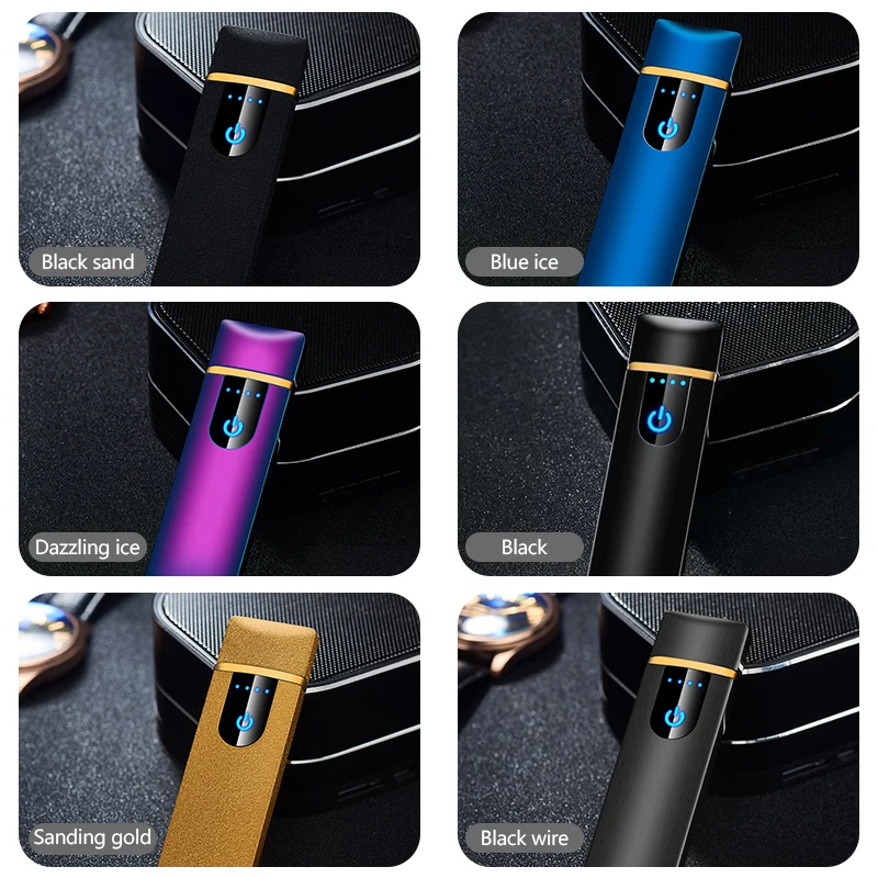 Screen USB Electronic Charging Lighter Touch Induction Windproof Smock Cigarette Classic High-end Gift Box | Мебель