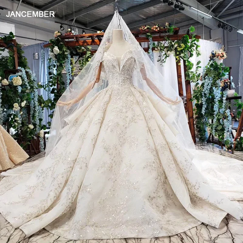 HTL734 с открытыми плечами свадебное платье бохо оборками Поезд бальное Свадебное свадебная фата Vestido De