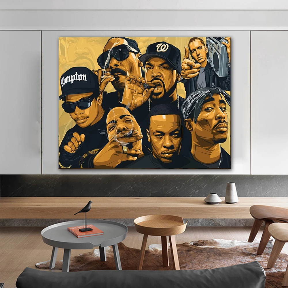 Художественные плакаты в стиле хип-хоп Tupac с изображением музыкальной звезды и