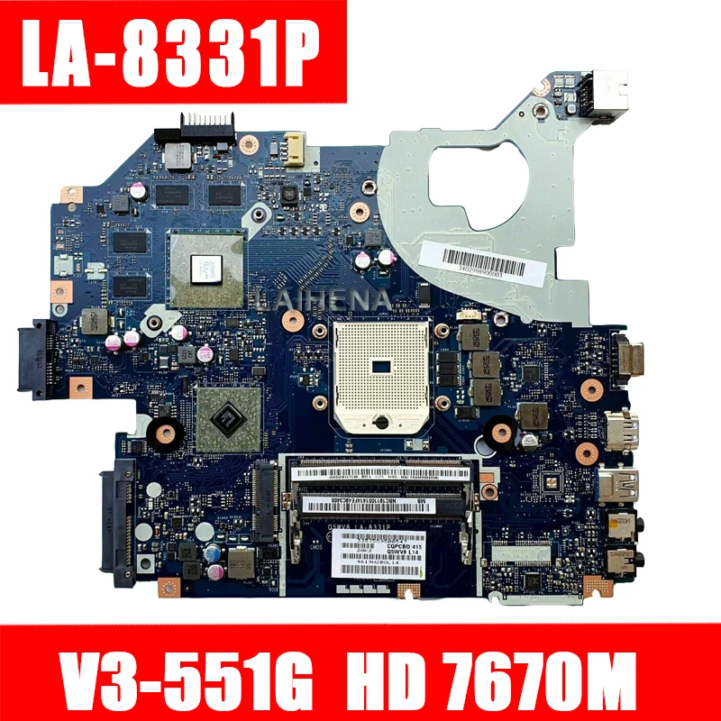 NBC1811001 Q5WV8 LA 8331P материнская плата для acer aspire V3 551G 551 ноутбука DDR3 Radeon HD 7670M