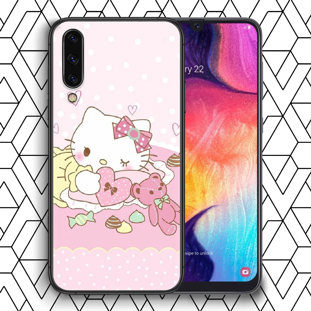 

Cute Hellos Kitties Phone Case Cover For Samsung Galaxy A 8 10 11 20E 21 30 40 50 51 70 71 81 S black Waterproof Luxury Back 3D