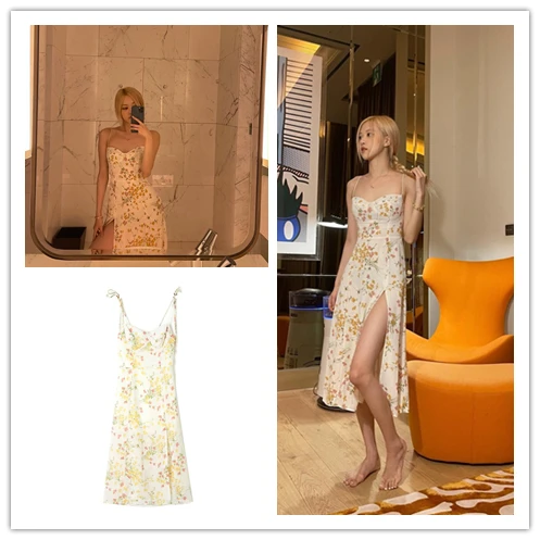 

Платье-миди женское на бретелях, без рукавов, с цветочным принтом