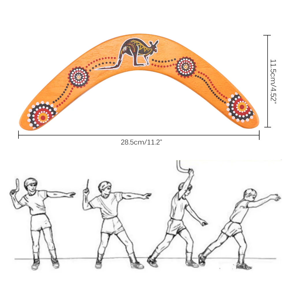 

Kids Funny Boomerang V Shaped Boomerang Flying Disc Throw Catch Outdoor Wooden Kangaroo Throwback Game Kid Adult Gift Sports Toy