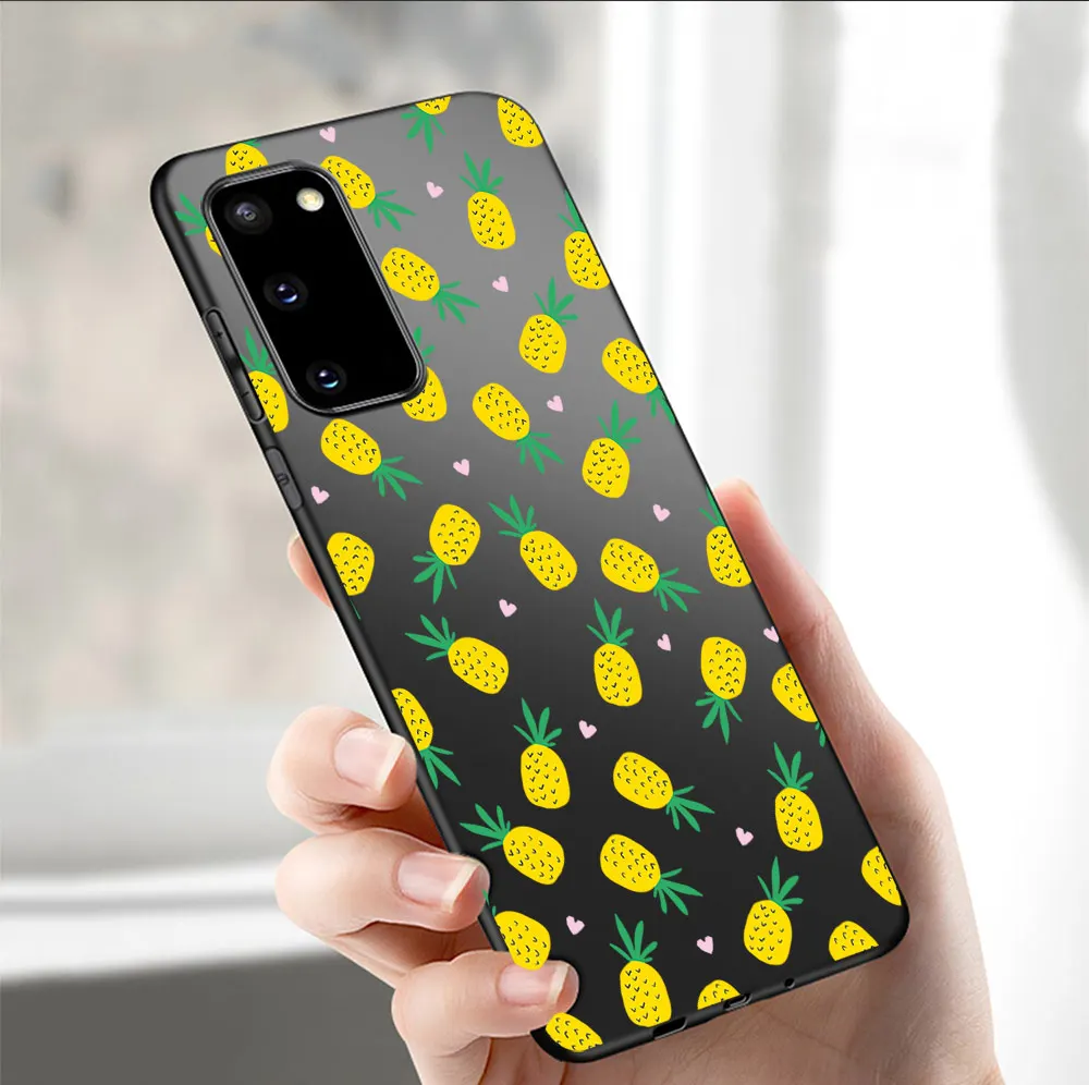 

Cartoon Lemon Case For Samsung A51 A71 A50 A70 A20 A40 A20E S20 S10 S9 S8 S7 Edge Ultra Puls Note 10 9 8 Plus Black Cover Funda