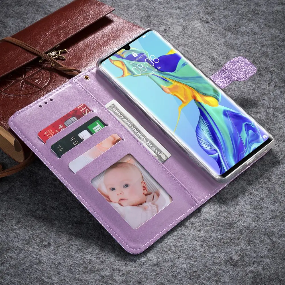 L-FADNUT Блестящий флип-кошелек чехол для телефона HUAWEI P20 Lite мягкий кожаный кошелек P30
