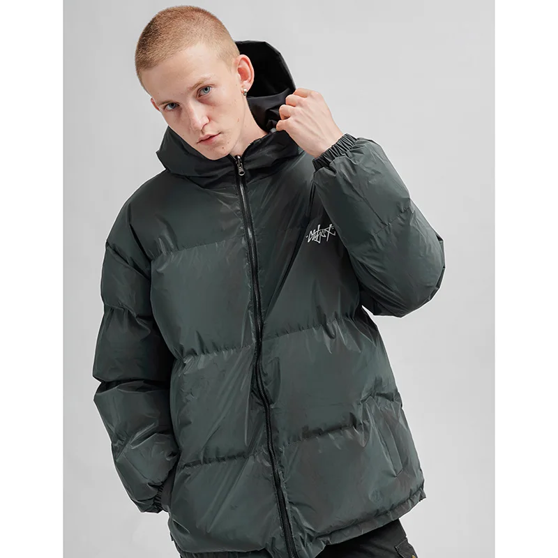 Двусторонняя куртка-парка в стиле хип-хоп Мужская Уличная Светоотражающая