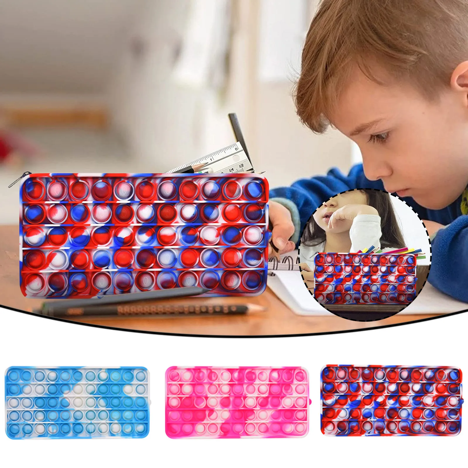 Чехол для карандаша с пузырьками игрушка пуш Ай фиджет сенсорная детский чехол