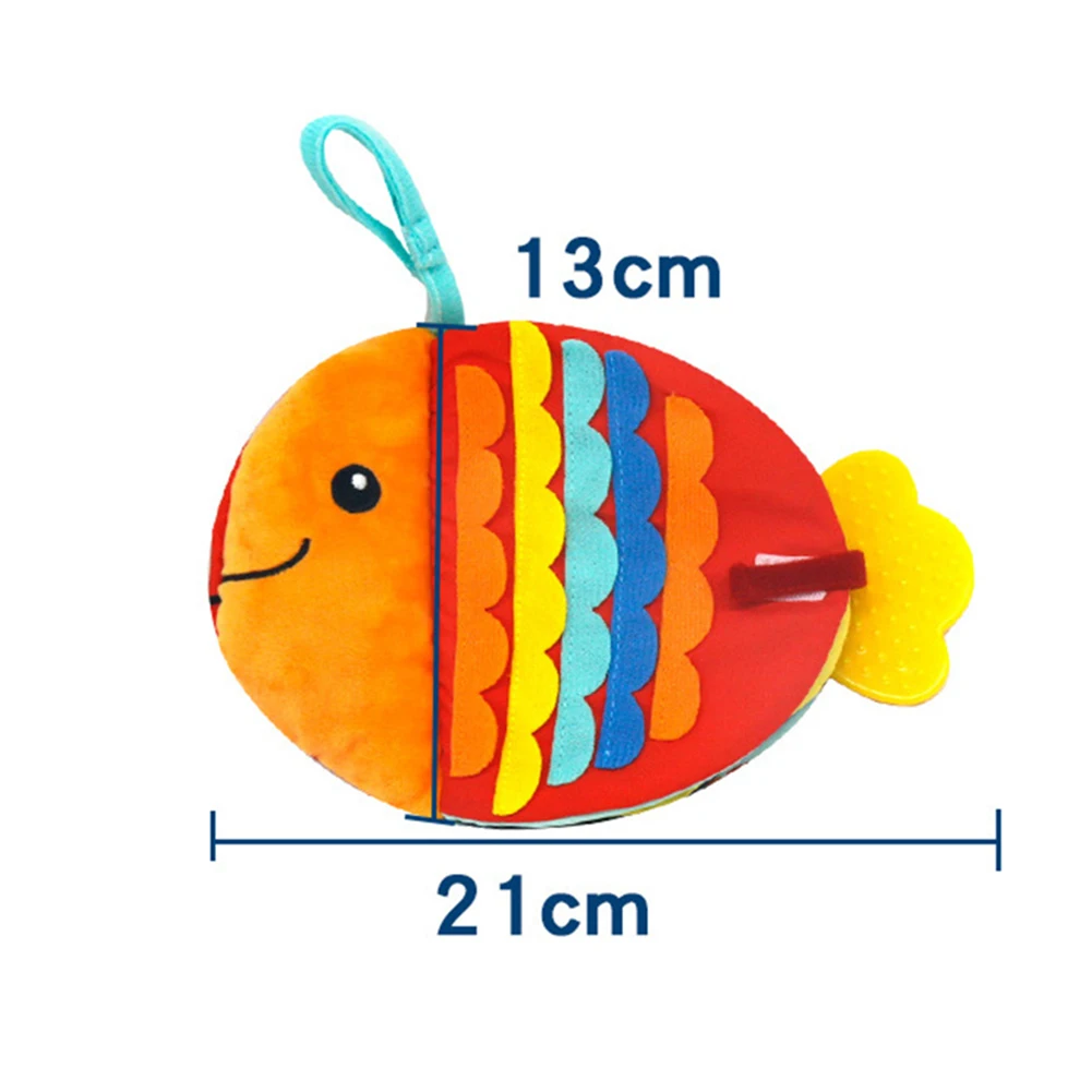 

Baby Cartoon Fish Cloth Book Rattles Toddler Rustling Stroller Hanging Toys for Kids Boys Girls Gifts Education Toys