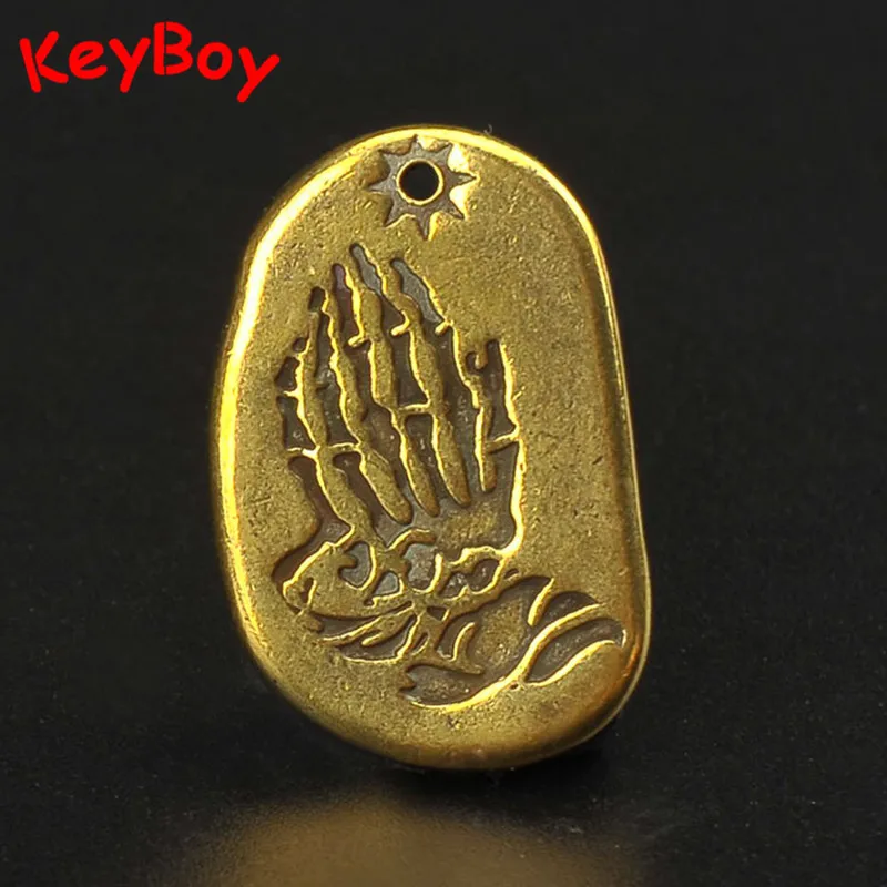 Подвеска для рюкзака из чистой меди с шестью ярлыками кольцо ключей латунный