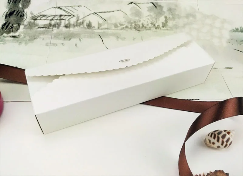 

100pcs 23*7*4cm white Packaging Kraft Paper Macaron Box For Candy\Cake\Jewelry\Gift\chocolate Packing boxes