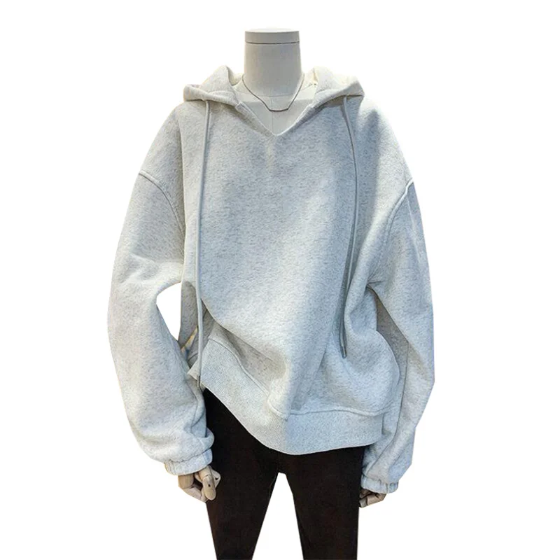 

Осень 2021 простая однотонная женская толстовка с капюшоном в стиле K-POP толстовки Корейская милая Мода Повседневный пуловер с длинным рукаво...