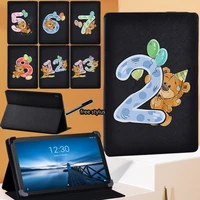 bear number series tablet case for lenovo tab e10 10 1 inchtab m10 10 1 inchtab m10 fhd plus 10 3 pu leather flip stand cover