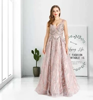 evening dresses pink long luxury 2021 sequin for women party wedding prom ho1037