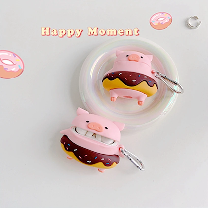 

3D чехол для наушников в виде милой свиньи для Airpods Pro, силиконовый чехол с мультяшным медведем, собакой, чехол для Apple Air Pods Pro 1 2, чехол, аксессу...