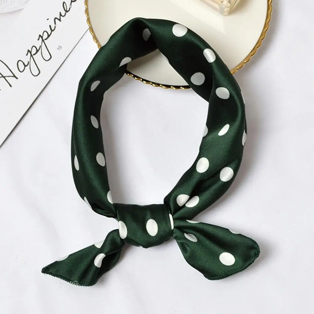 Женский шарф квадратный платок женский Сатин в горошек галстук для волос Веревка