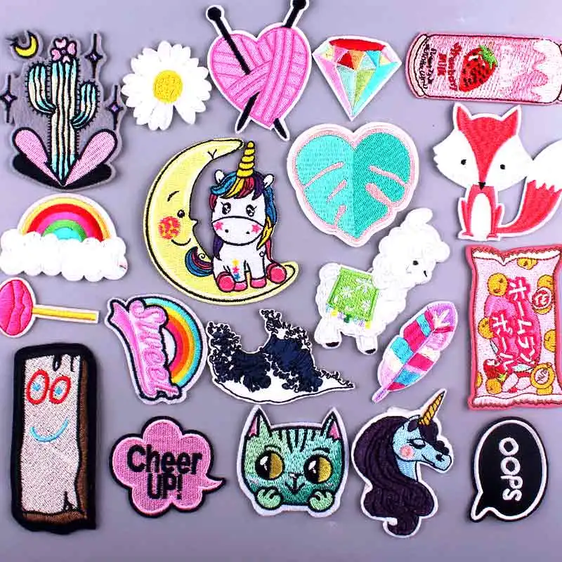 Нашивки с вышивкой в виде животных для одежды термоклейкие нашивки Ecusson утюга на