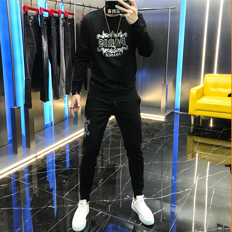 Осень 2020 Новый мужской свитер спортивный костюм для досуга горячая Распродажа с