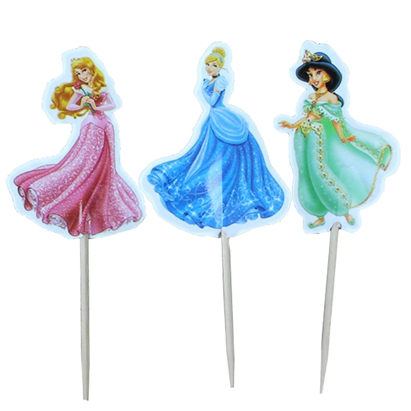 720 шт Дисней принцесса кекс топперы Детские День рождения торт украшения детский