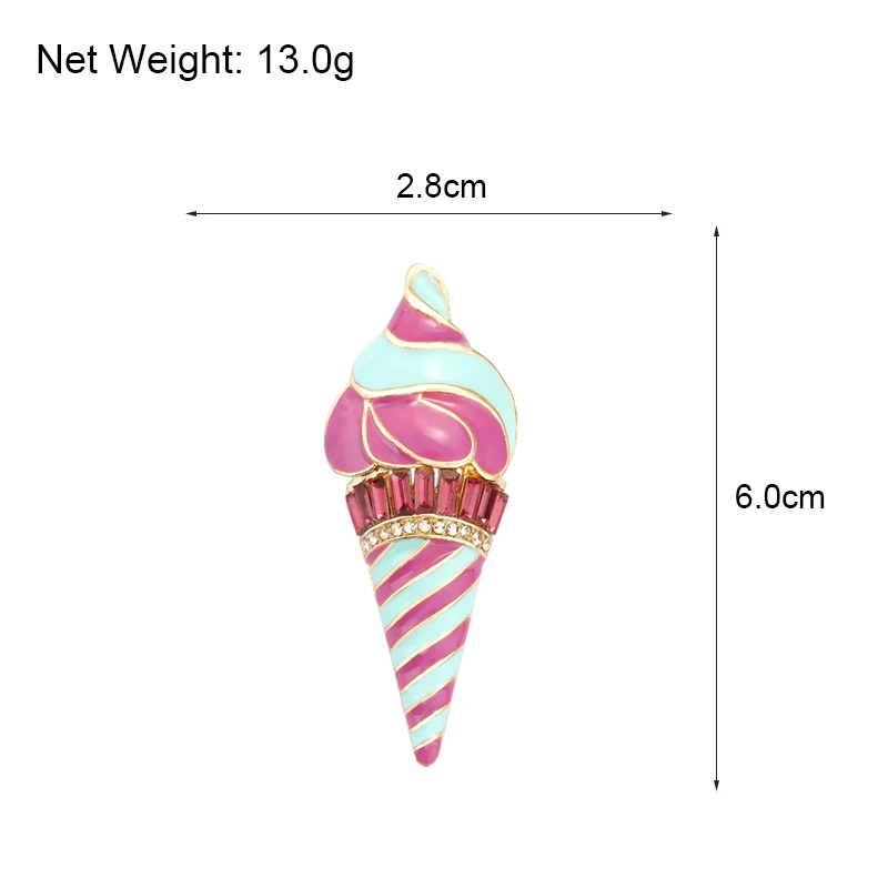 ALLYES милые эмалированные Броши с изображением мороженого в мультяшном стиле