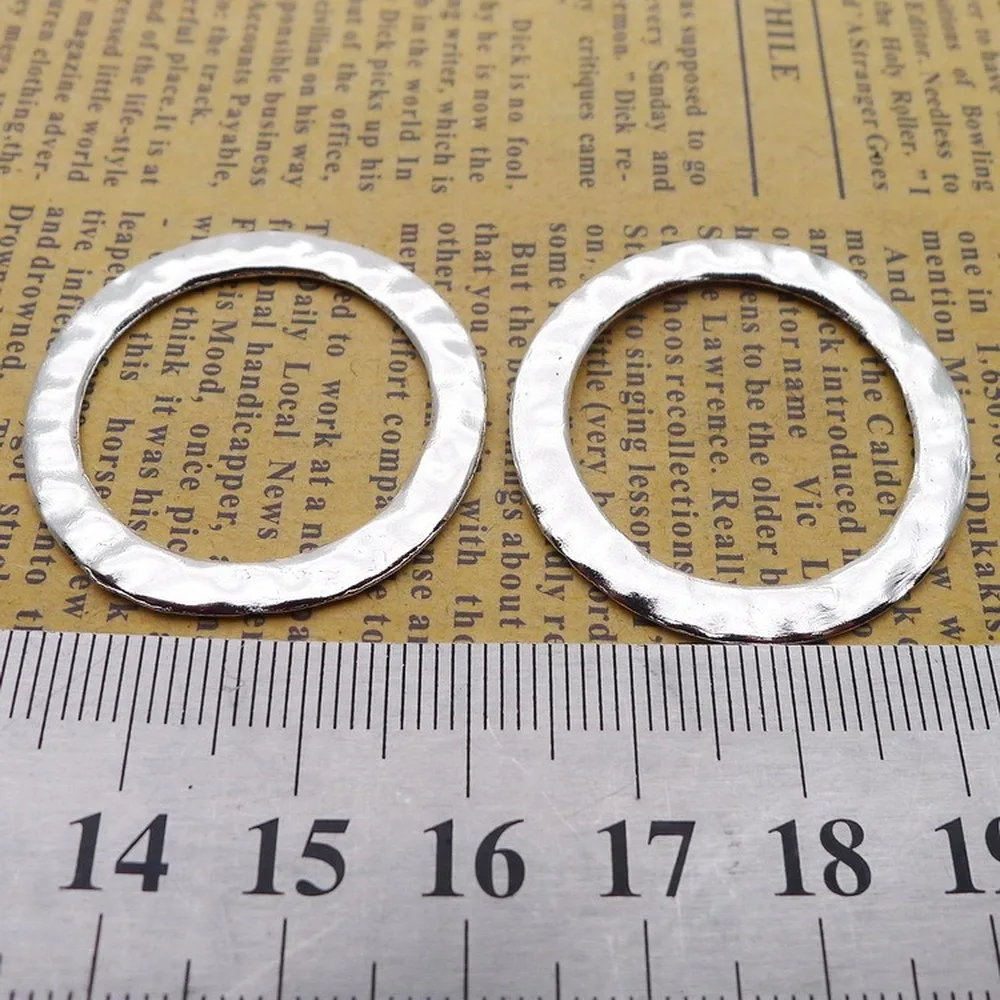 

100pcs Ring Charms 32mm x 32mm DIY Jewelry Making Pendant antique silver color