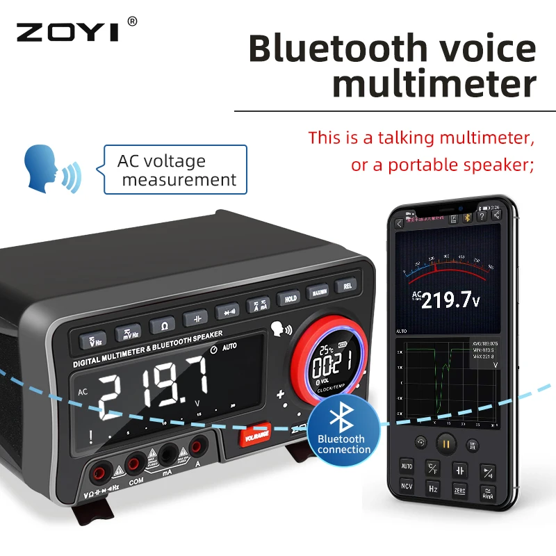 

ZOYI ZT-5566SE Desktop Bluetooth Speaker Multimeter High-precision Rechargeable Multimetro19999 Counts AC/DC Voltage and Current