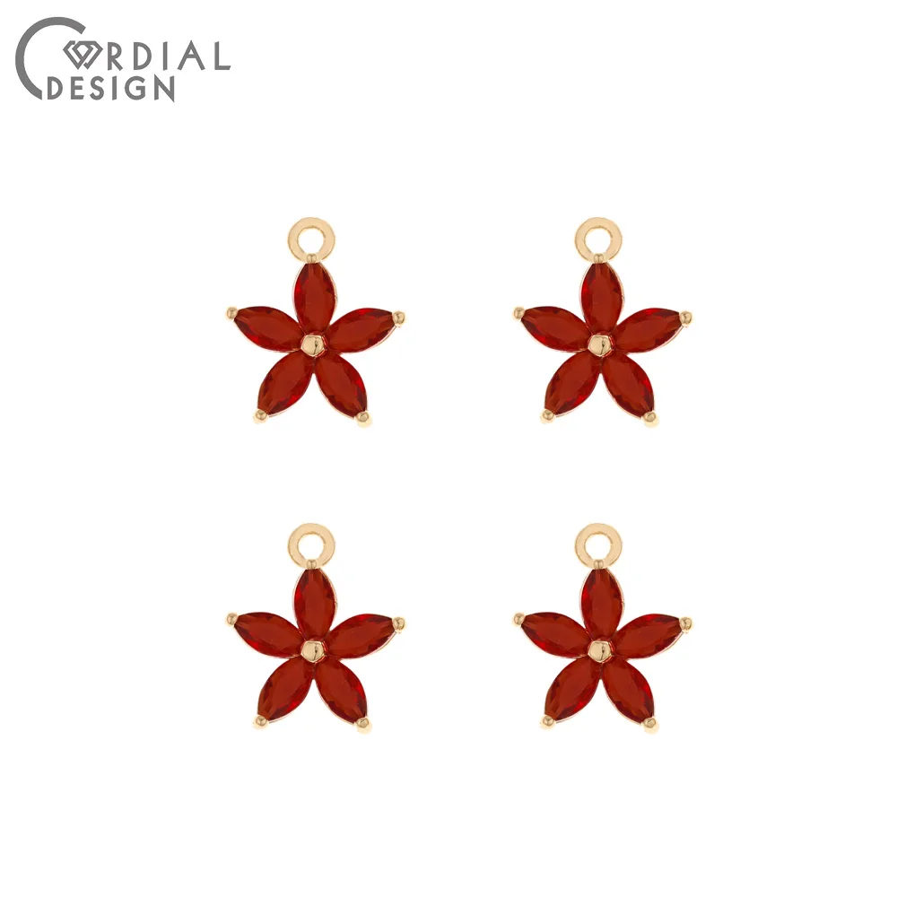 

Cordial Design 50Pcs 14*16MM Earrings Accessories/DIY Pendant/Flower Shape/Jewelry Findings & Components/Hand Made/CZ Charms