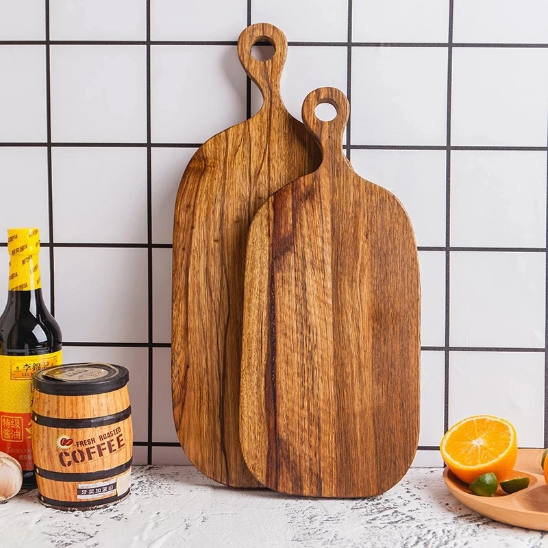 

Wooden Chopping Blocks Pizza Bread Fruit Food Cutting Board Durable Non-slip Home Kitchen Tools