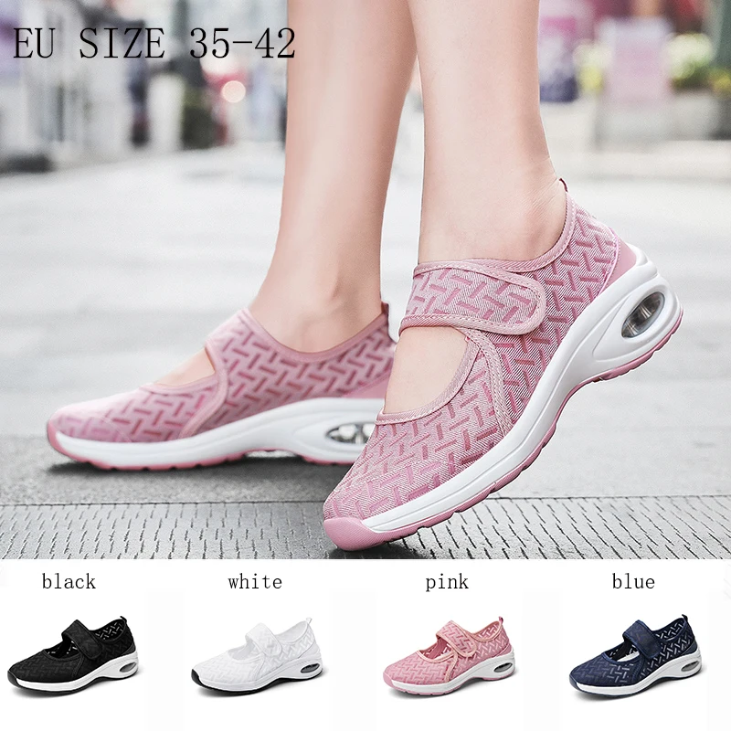 

Женские сетчатые туфли, мягкие дышащие кроссовки на плоской подошве, повседневная обувь, весна-лето 2020