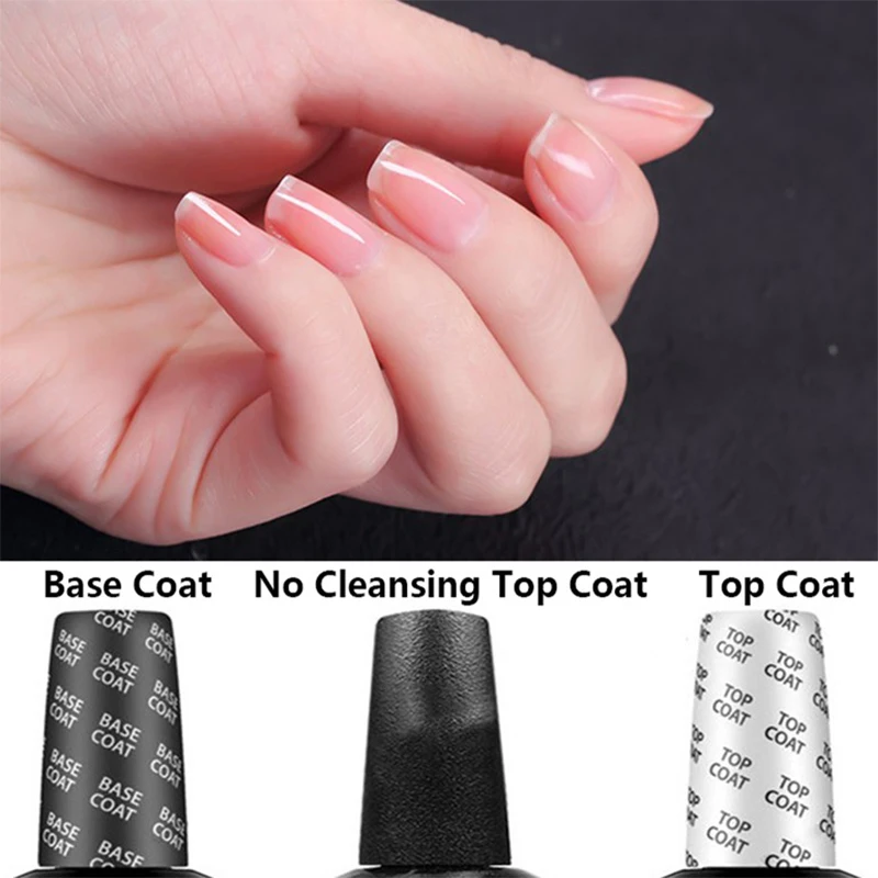 15 мл Маникюр УФ гель резиновая основа для ногтей верхнее покрытие не протирать