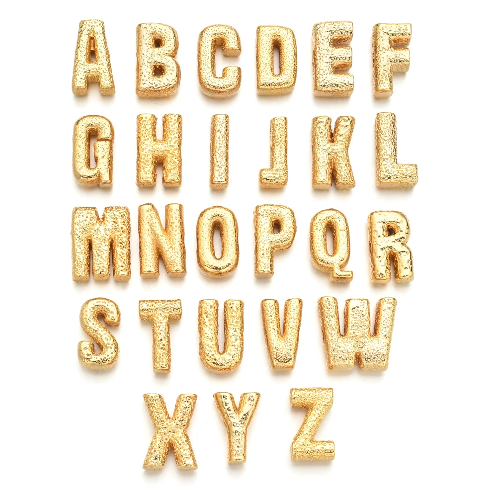 26pcs/lots A-Z A Set Alphabet Gold Silver Color Letter Beads For Jewelry Making Diy Bracelet Necklace Findings Accessories