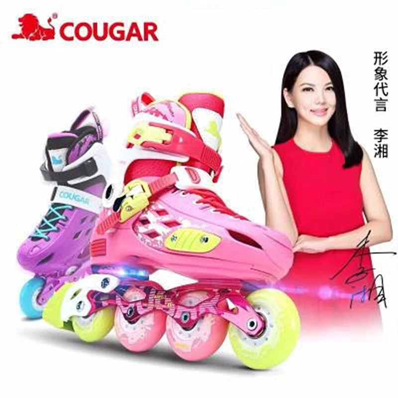 Детские коньки Cougar полный комплект роликовые регулируемые плоские туфли