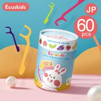 japan ecuskids newborn baby dental floss children special ultra fine clean and mothproof disposable dental floss stick 60 pcs