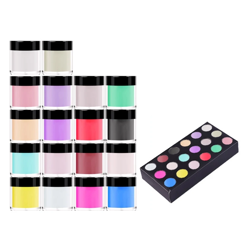 

18 Colors Acrylic Powder Set for Nail Art 3D DIY Tips Decoration Nail Powder Carved Powder Decoration