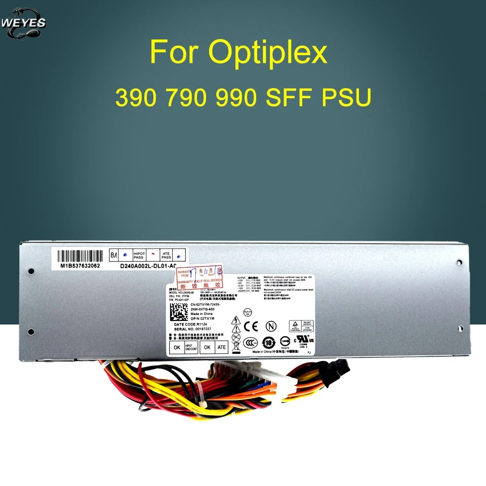Блок питания для OPTIPLEX 790 990 3010 7010 с волокнно-Оптической вилкой 240W блок питания H240AS-00 L240AS-00, 3WN11 2TXYM CV7D3