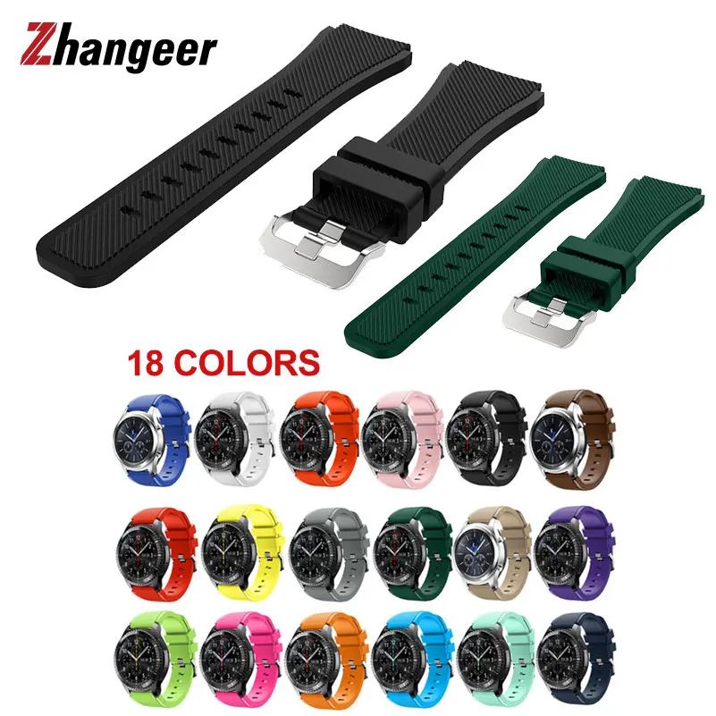 

Sport Rubber Watchband 20 22mm Silicone Strap for Samsung Gear S2 S3 Frontier Galaxy Watch 46mm Watch Accessories 18 Colors Band