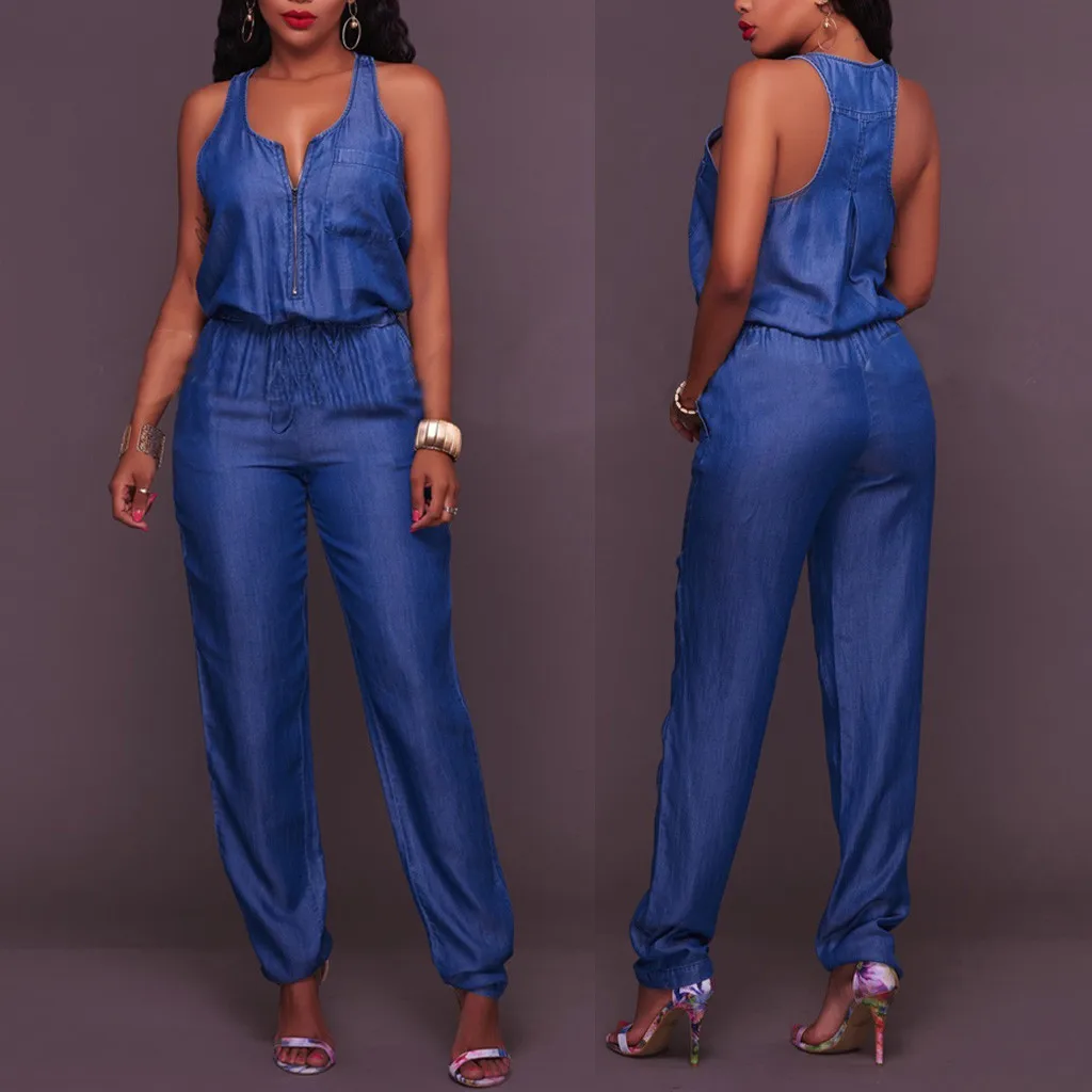 Женские повседневные джинсовые комбинезоны с открытыми плечами Комбинезоны