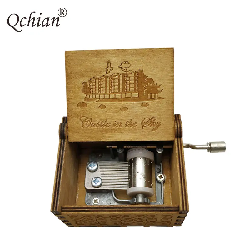 Новые поступления деревянная музыкальная шкатулка тема замка Лапуты в небе