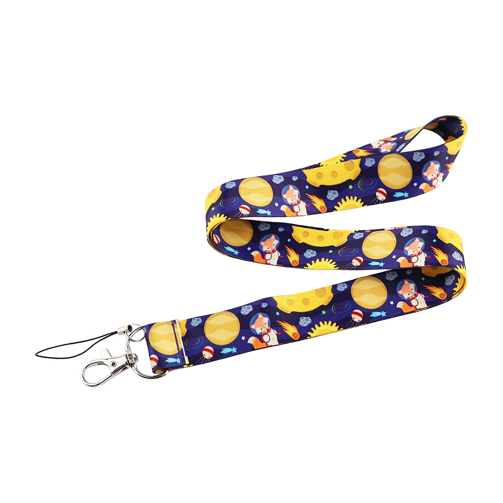 

24pcs/lot MD736 DMLSKY Cartoon Universe Planet Phone Lanyard Astronaut Neck Lanyards for ID Card Phone Keys For Geography lovers
