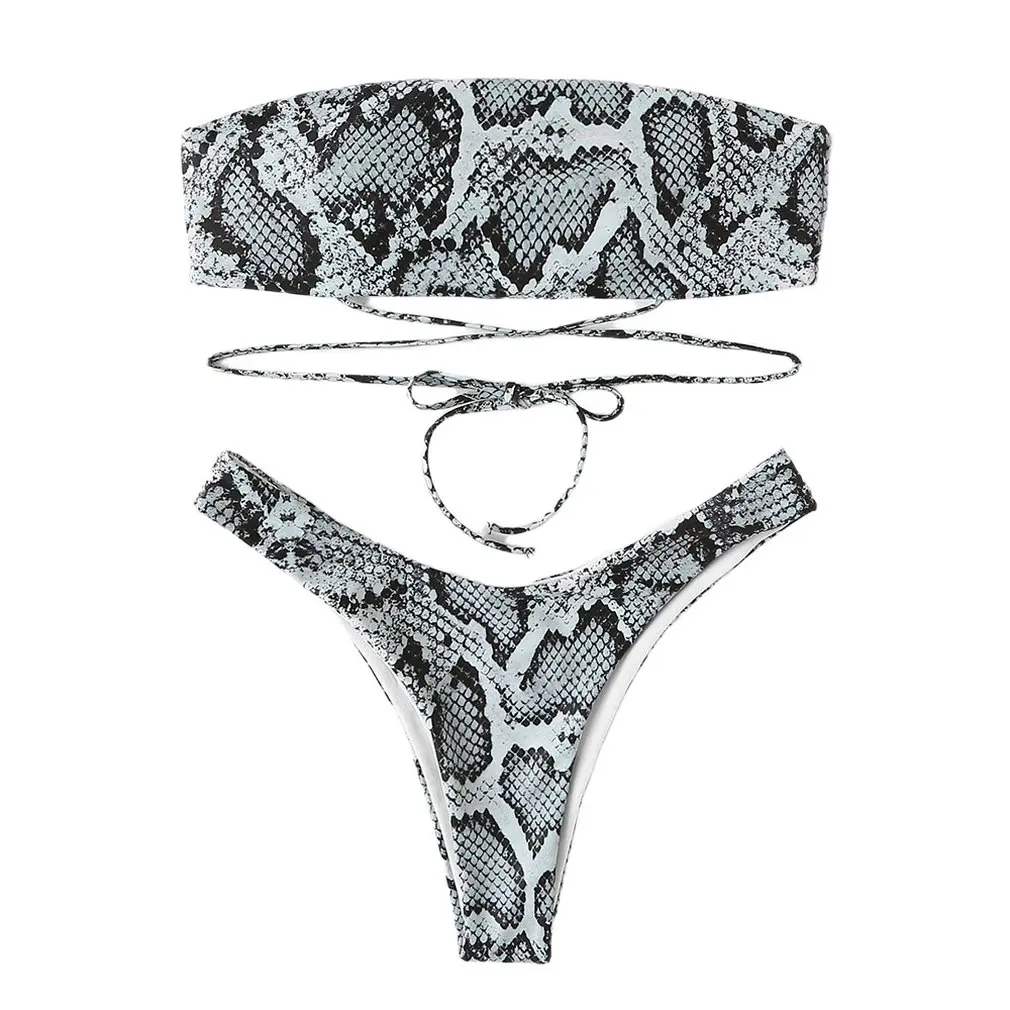 Новый женский раздельный топ с высокой талией купальник открытой спиной