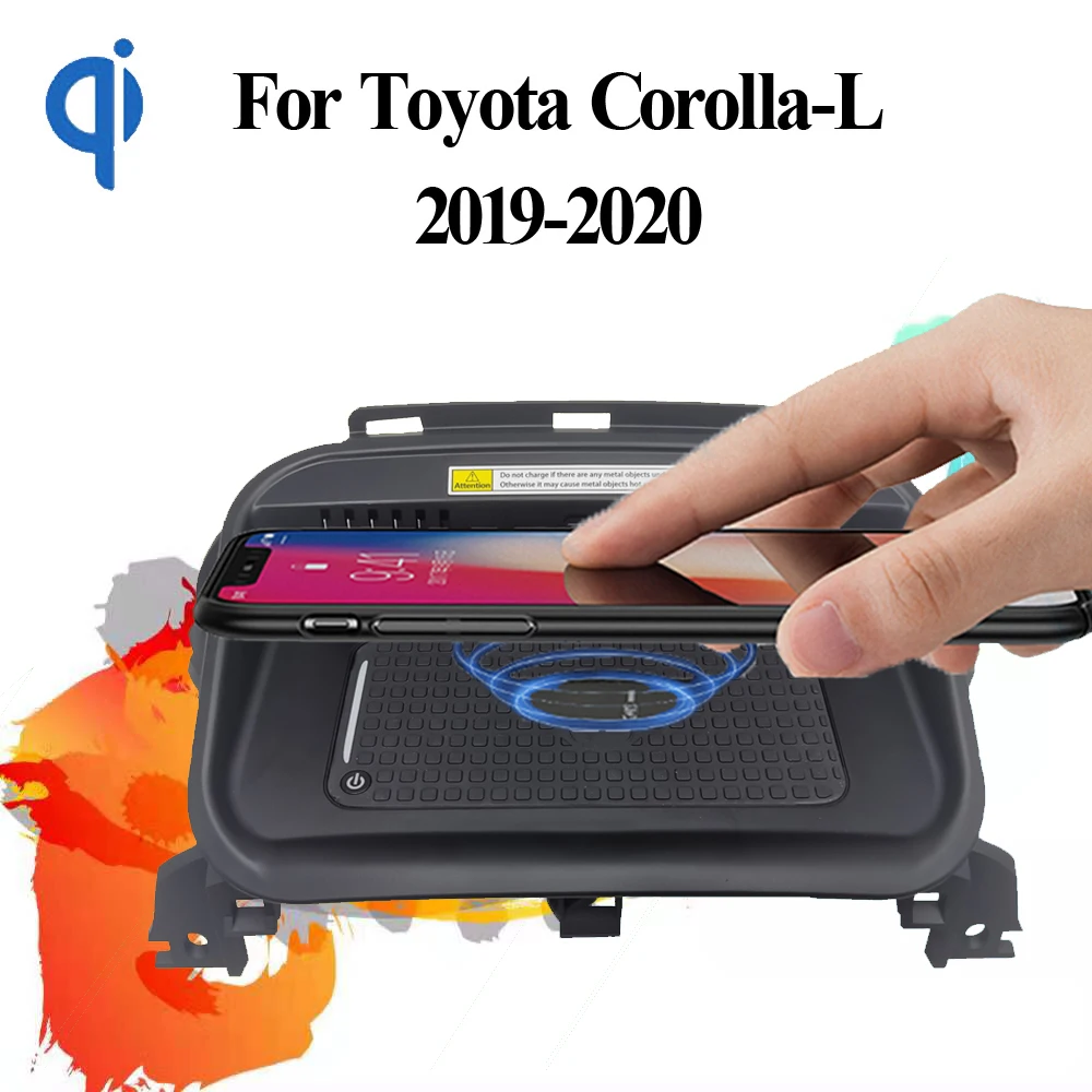 

For Toyota Corolla-L Levin 2019-2020 15W Qi Fast Charging Car Vehicle Wireless Charger Pad Auto Android Phone Iphone Holder