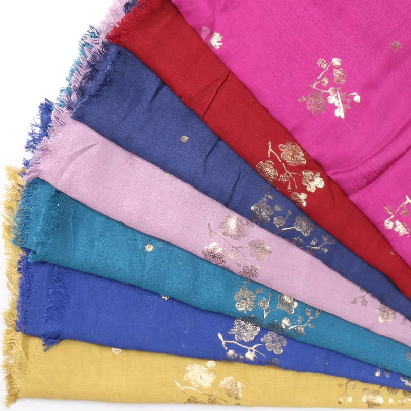 

Блестящий цветочный хиджаб шарф Шиммер хлопковые шали мусульманские шали с бахромой модные повязки на голову шарфы 10 шт./лот