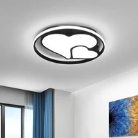 modern led heart shaped ceiling light black nordic metal round ring ceiling chandelier for living room bedroom kitchen bathroom
