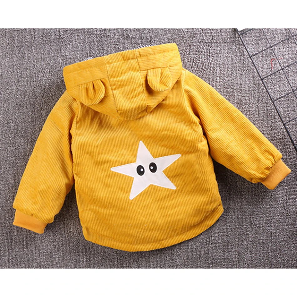 Children's Warm Jackets Kids Sports Hooded Outerwear 2020 Winter New Baby Boy and Girl Clothes Stars Girls Coat | Детская одежда и