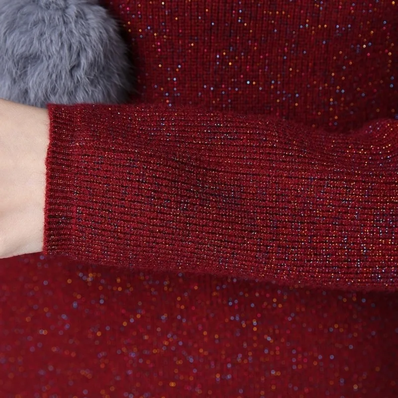 High Neck Turtleneck Women Sweater Pullovers Knitted Lace Solid Slim Fit Long Dress Winter Woman Knitting Warm Clothes | Женская одежда