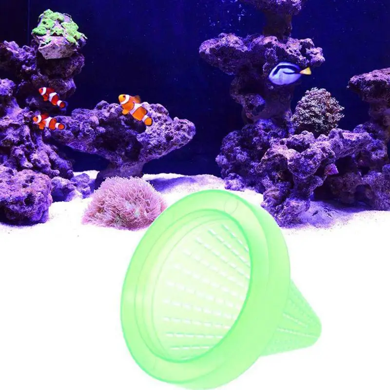 1 шт. пластиковый Конический Хоппер кормушка с присоской аквариумный красный