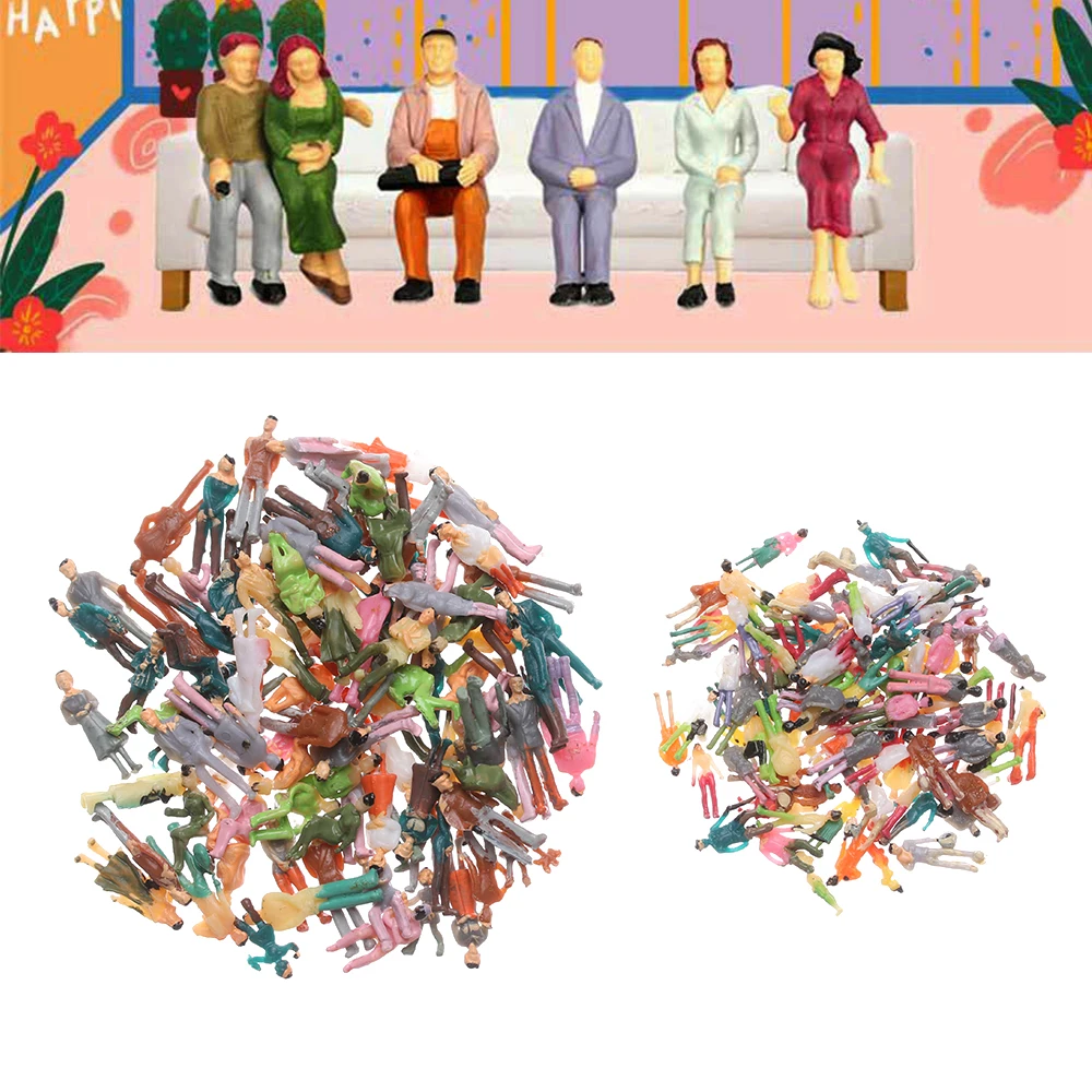 100 шт. моделирование фигурки людей пассажиры поезд пейзаж масштаб 1:100/1:150