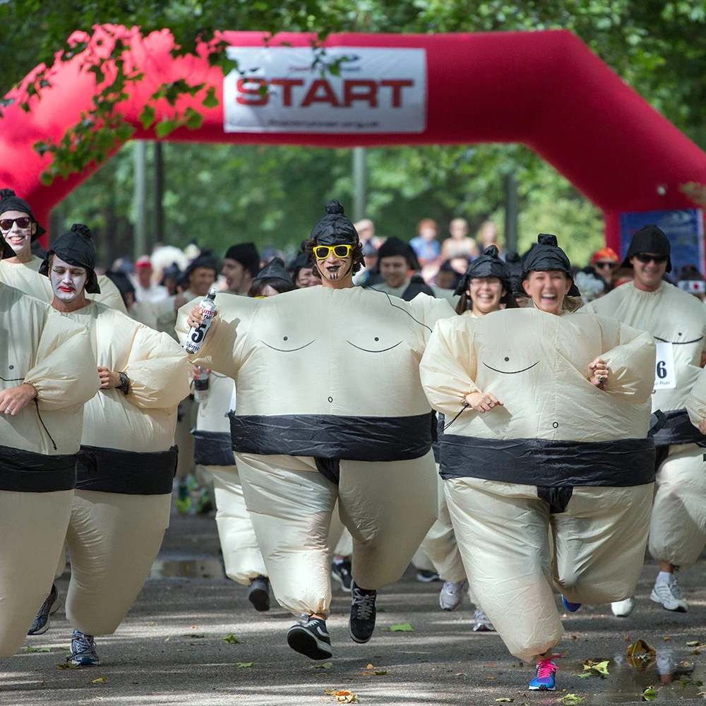 Милый надувной костюм сумо для взрослых с воздушным вентилятором нарядное