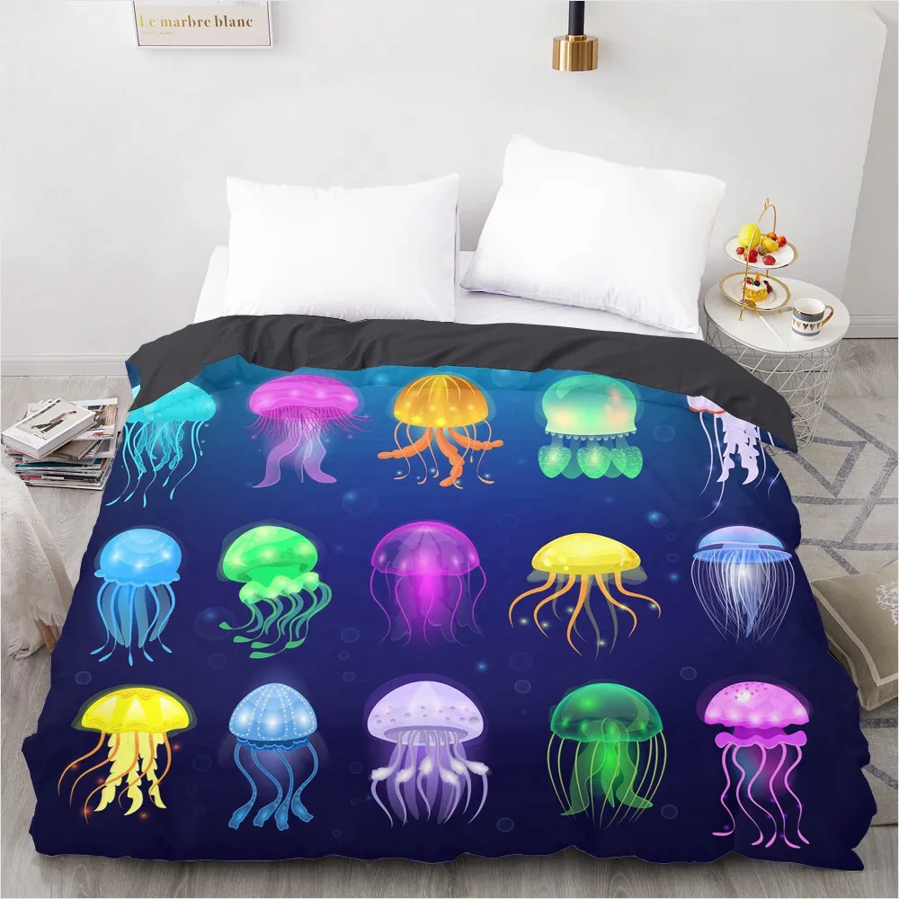 

Пододеяльник 1 шт., трехмерный флип 180x210 0/x 20 0/x, постельное белье с красочной Медузой, Королевский/двуспальный/Королевский, Прямая поставка