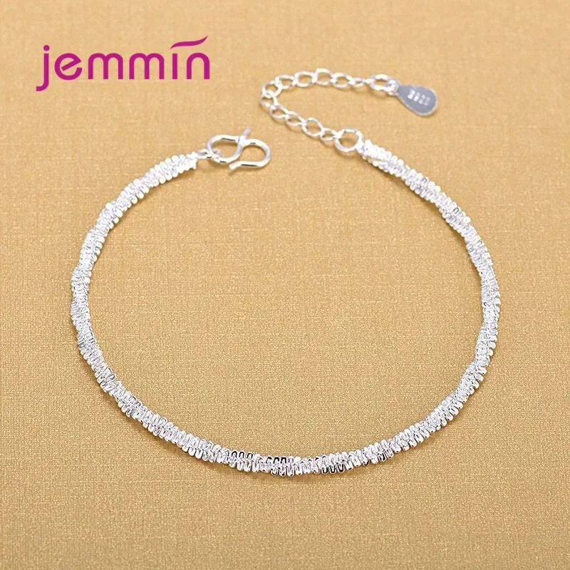 

Fashion Twisted Wave Hand Chain Bracelets for Woman Girls S925 Sterling Silver Wristband Bridal Wedding Jewelry Gifts