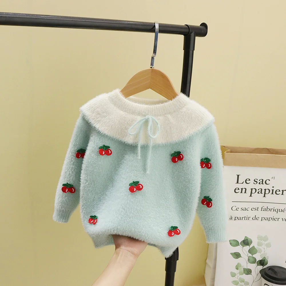 Детские зимние осенние футболки детский пуловер свитера для маленьких девочек